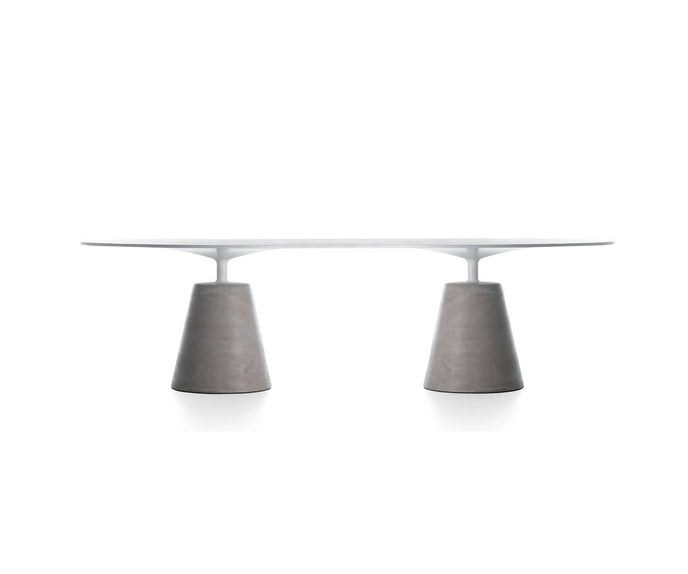 Rock Outdoor Table by MDF Italia with sculptural concrete base Casa Design Group