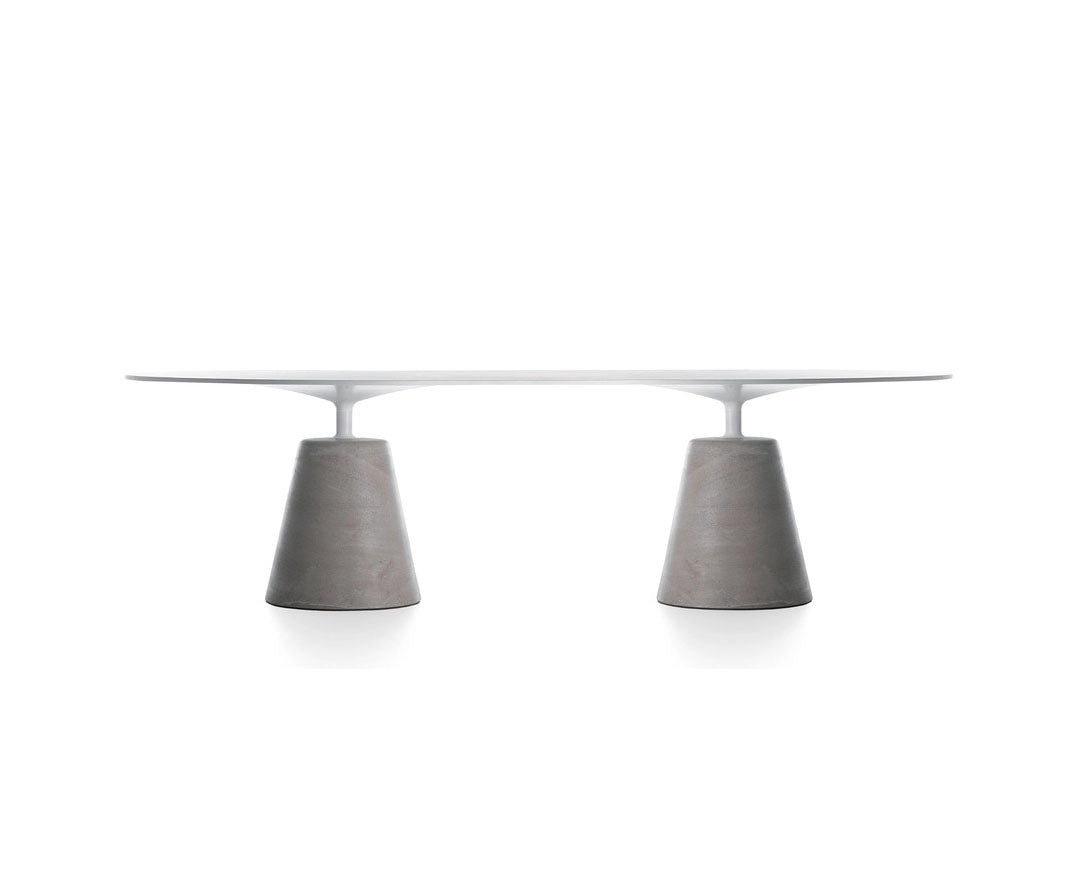 Rock Outdoor Table by MDF Italia with sculptural concrete base Casa Design Group