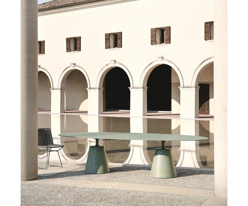 Rock Outdoor Table by MDF Italia with sculptural concrete base Casa Design Group