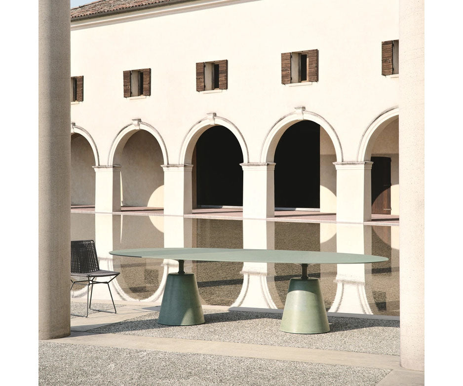 Rock Outdoor Table by MDF Italia with sculptural concrete base Casa Design Group