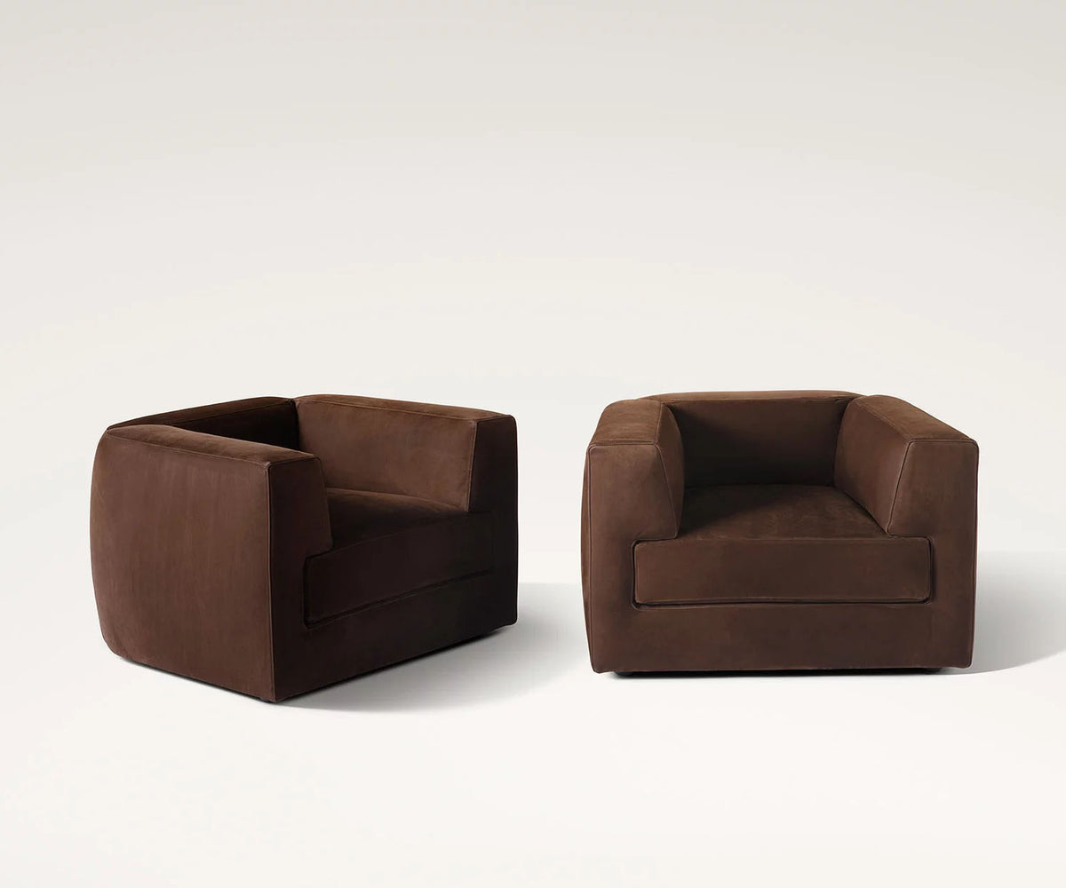 Roger Lounge Armchair by Meridiani with soft rounded upholstered design Casa Design Group