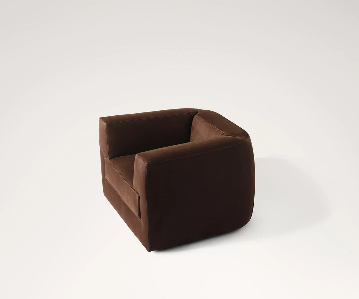 Roger Lounge Armchair by Meridiani with soft rounded upholstered design Casa Design Group