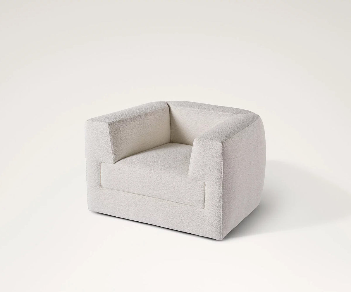 Roger Lounge Armchair by Meridiani with soft rounded upholstered design Casa Design Group