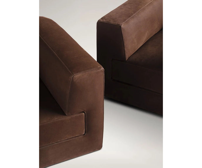 Roger Lounge Armchair by Meridiani with soft rounded upholstered design Casa Design Group