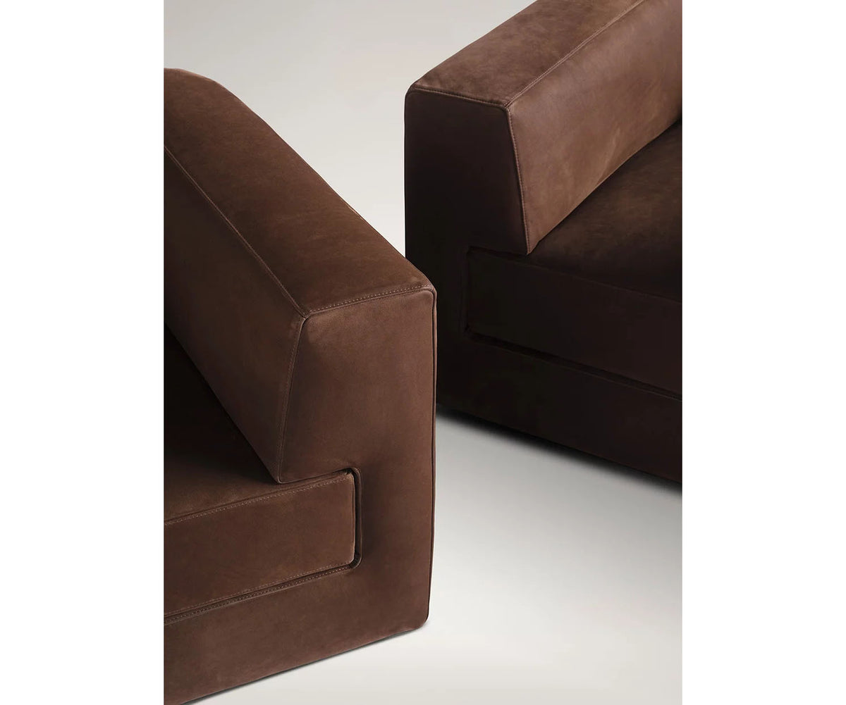 Roger Lounge Armchair by Meridiani with soft rounded upholstered design Casa Design Group