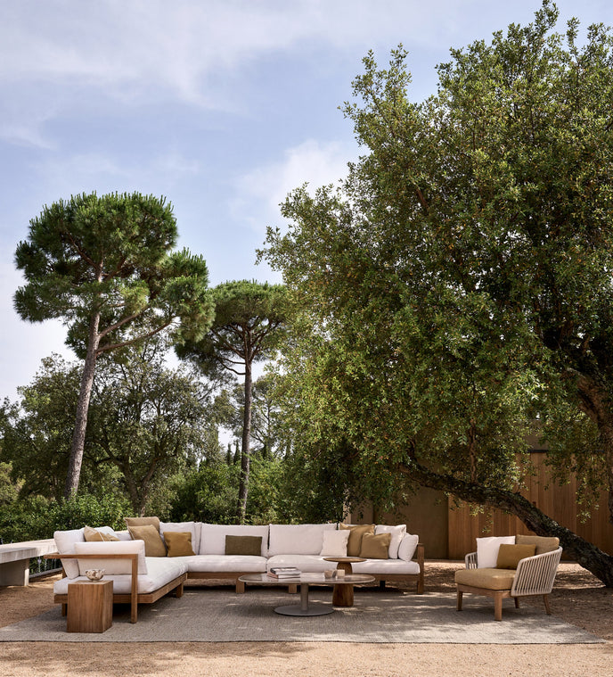 Roots sculptural solid teak side table by Tribù Studio | Casa Design Group
