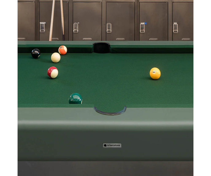 Modern billiard table by RS Barcelona in steel and iroko wood Casa Design Group