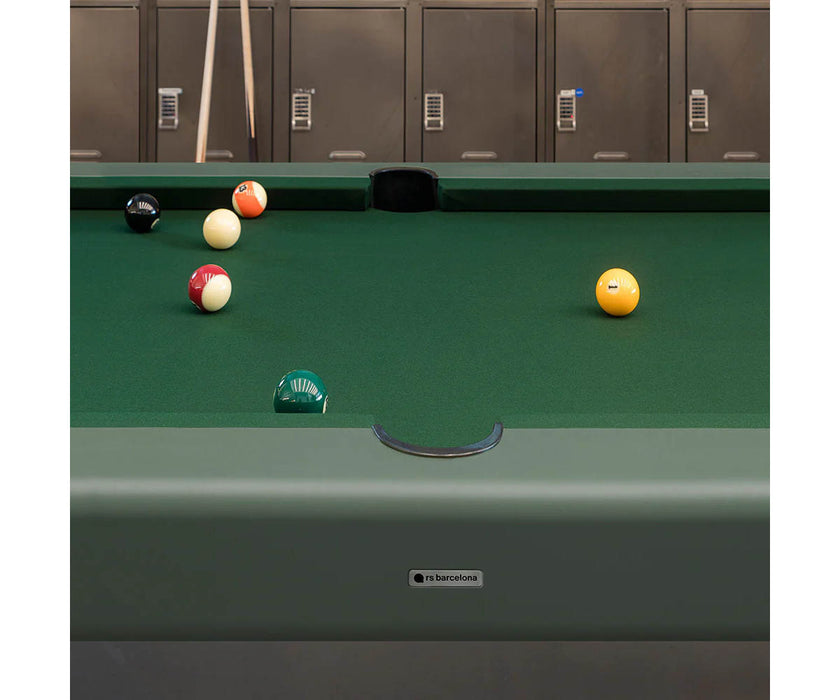 Modern billiard table by RS Barcelona in steel and iroko wood Casa Design Group