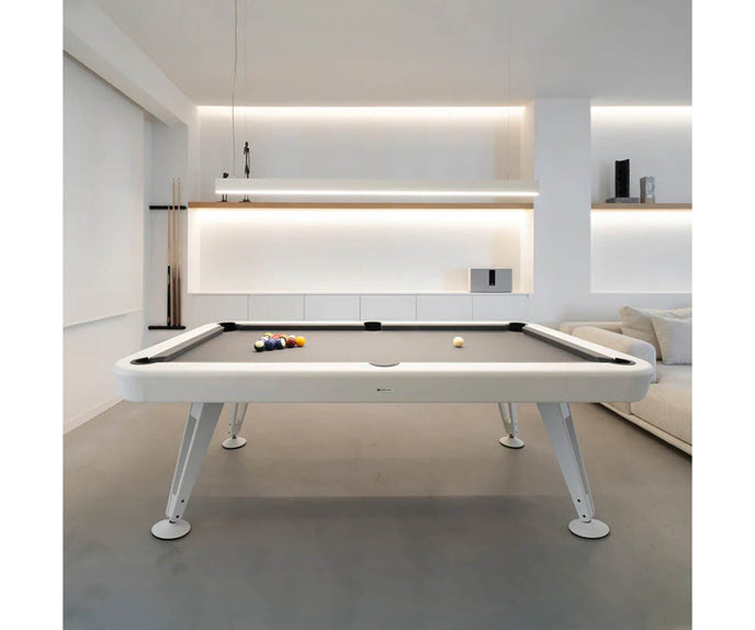 Modern billiard table by RS Barcelona in steel and iroko wood Casa Design Group