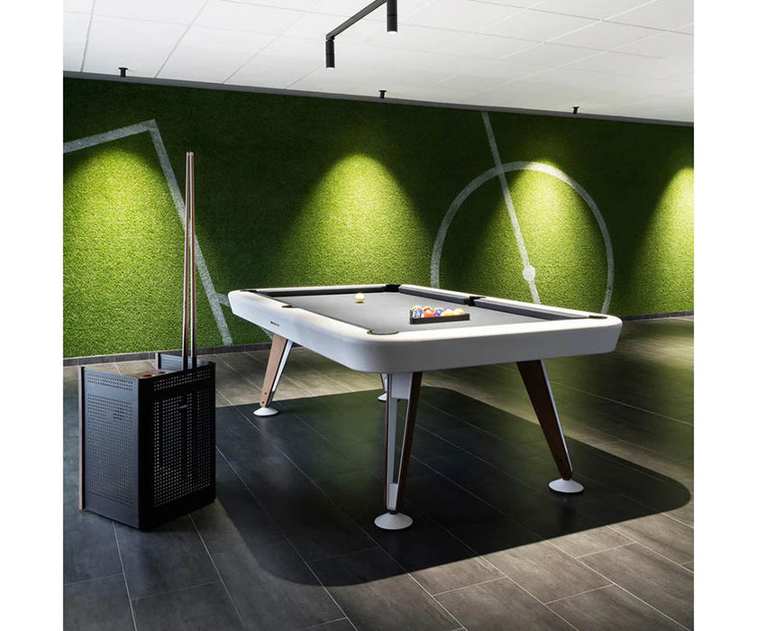 Modern billiard table by RS Barcelona in steel and iroko wood Casa Design Group