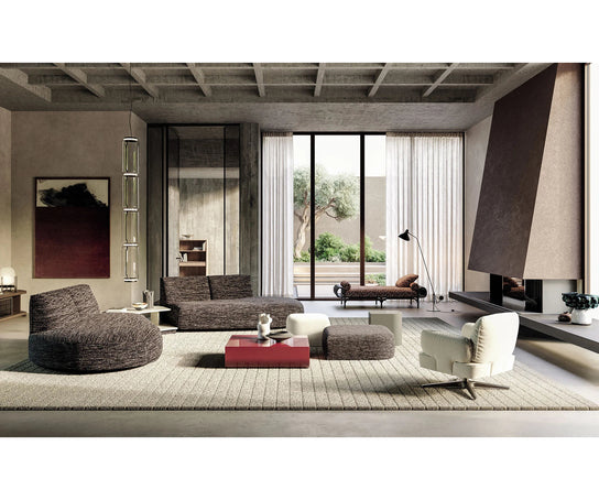 Frigerio Ruben Rug with sculpted pile texture in wool and bamboo for contemporary interiors Casa Design Group