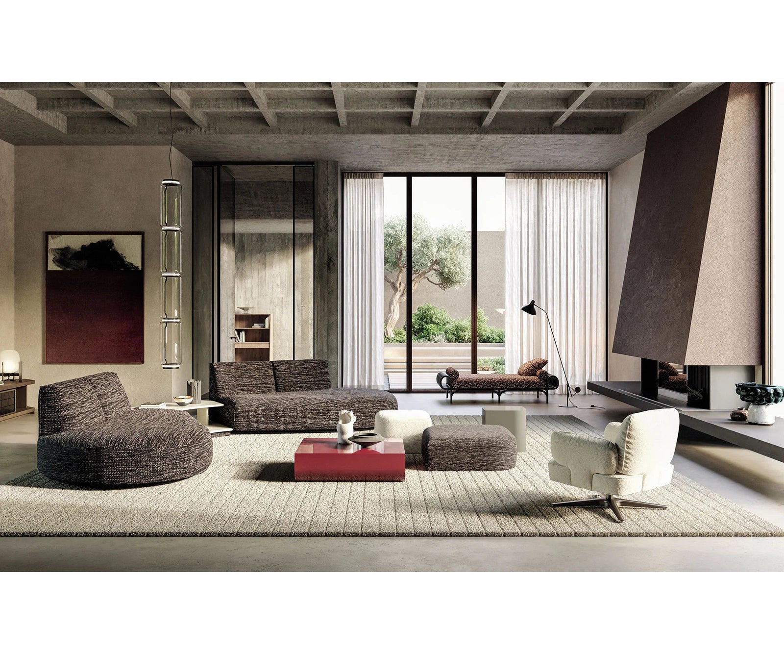 Frigerio Ruben Rug with sculpted pile texture in wool and bamboo for contemporary interiors Casa Design Group