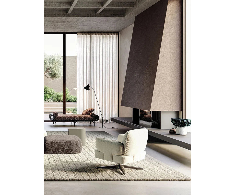 Frigerio Ruben Rug with sculpted pile texture in wool and bamboo for contemporary interiors Casa Design Group