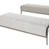Arthur Bench by Rugiano with premium fabric or leather upholstery and a bronze-finished aluminium base | Casa Design Group