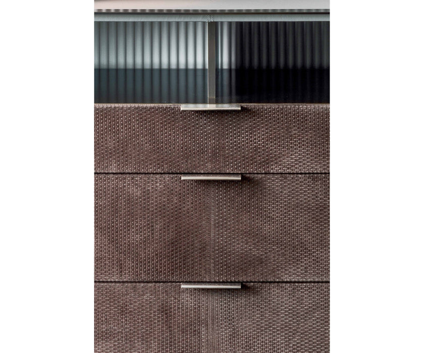 Luxury Grace Dresser by Rugiano with Leather Upholstery and Bronzed Brass Details | Casa Design Group