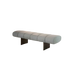 Rugiano Snake upholstered designer bench with bronze aluminum base at Casa Design Group.