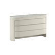 Luxury Vogue Dresser by Rugiano with Curved Leather Design and Marble Top | Casa Design Group