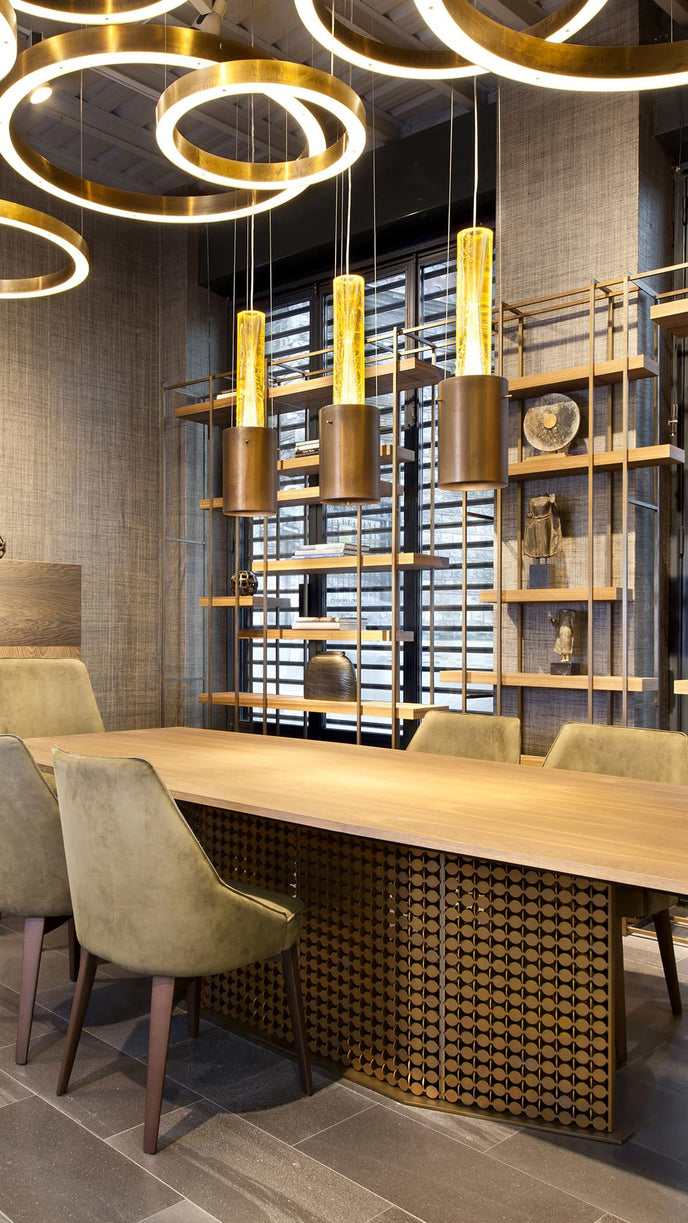 High End S-Penny Dining Table by Henge Casa Design Group