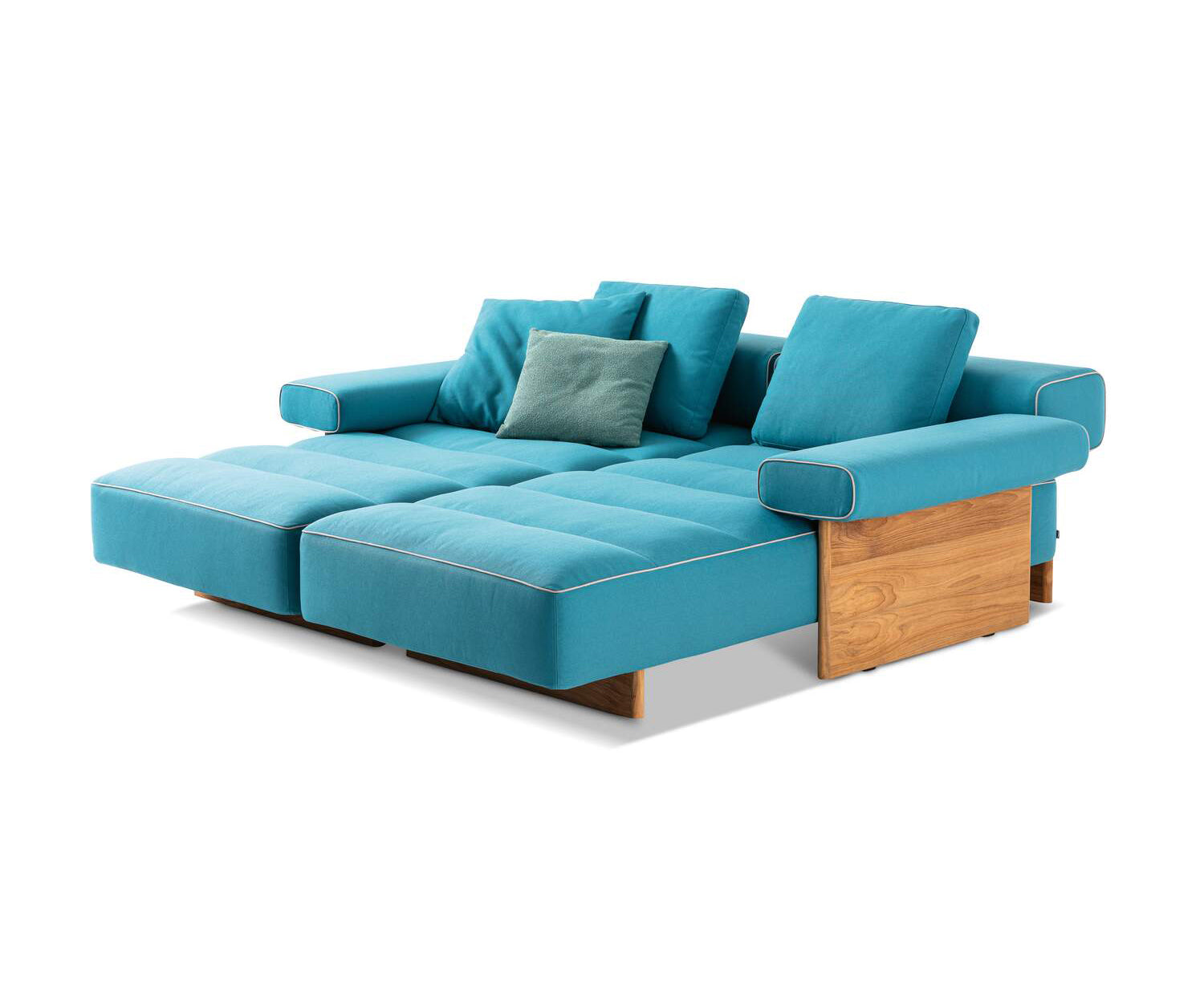 High-End Sail Out Outdoor Double Chaise Lounger by Cassina with soft modular forms – Casa Design Group