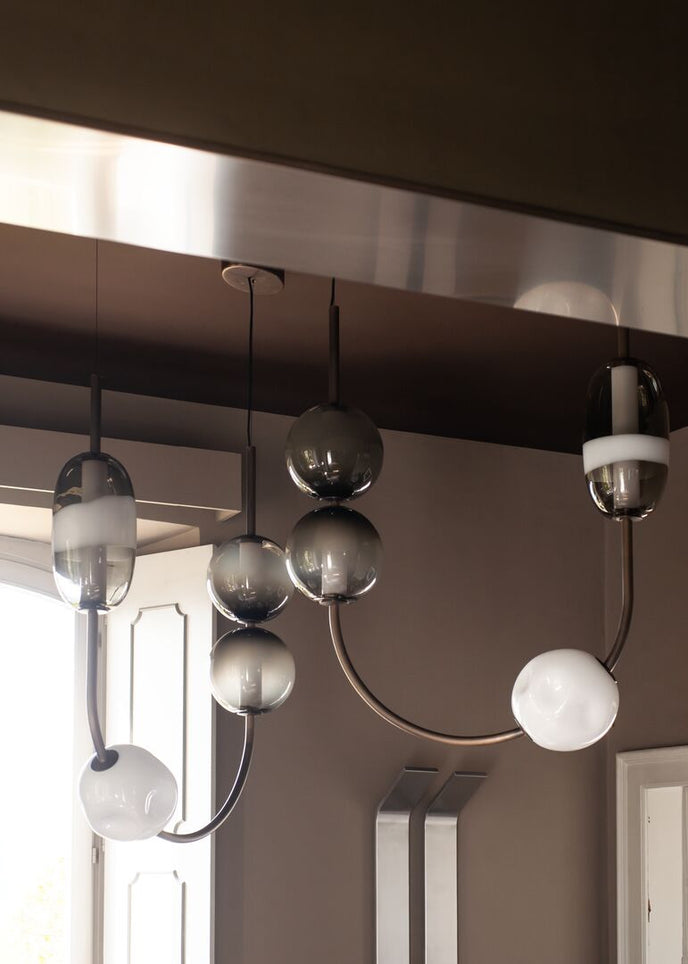 Satellite Pendant Light in Murano Glass and Burnished Metal by Studiopepe for Baxter | Casa Design Group