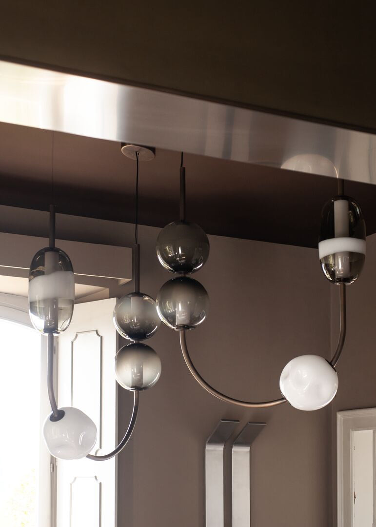 Satellite Pendant Light in Murano Glass and Burnished Metal by Studiopepe for Baxter | Casa Design Group