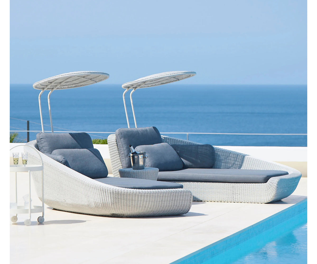 Luxury Savannah Daybed with Kingston Side Table by Cane-line outdoor furniture set – Casa Design Group