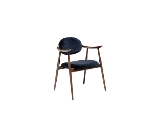 Scapula Dining Chair with sculpted solid wood frame, curved backrest and upholstered seat by Ceccotti Collezioni | Casa Design Group
