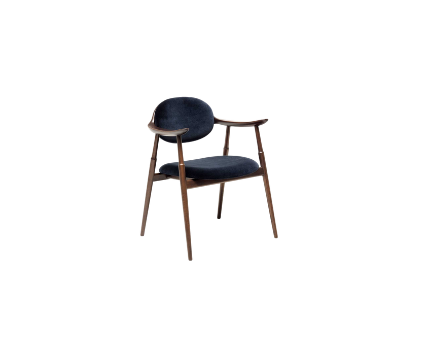 Scapula Dining Chair with sculpted solid wood frame, curved backrest and upholstered seat by Ceccotti Collezioni | Casa Design Group