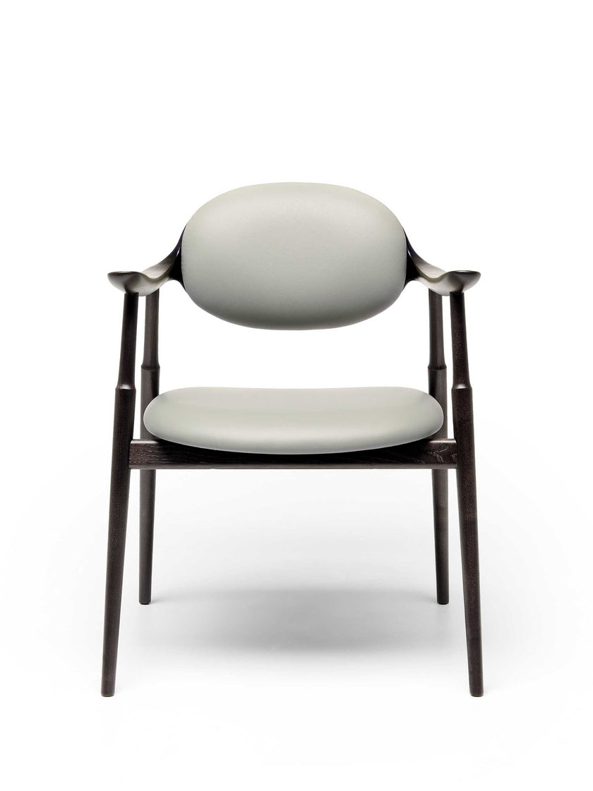 Scapula Dining Chair with sculpted solid wood frame, curved backrest and upholstered seat by Ceccotti Collezioni | Casa Design Group