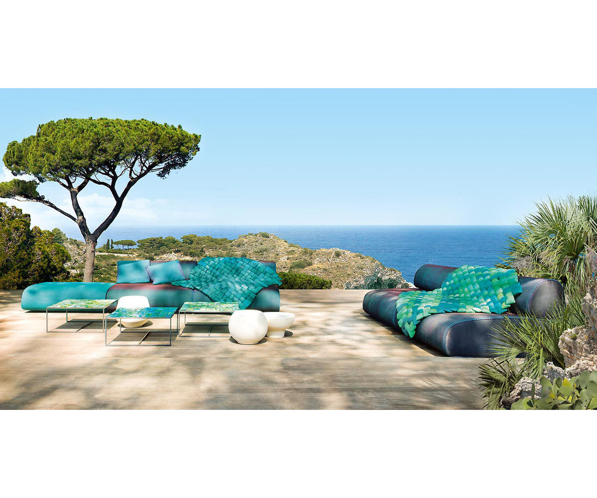 Modern Sciara Lava Stone Square Outdoor Coffee Table by Paola Lenti Casa Design Group