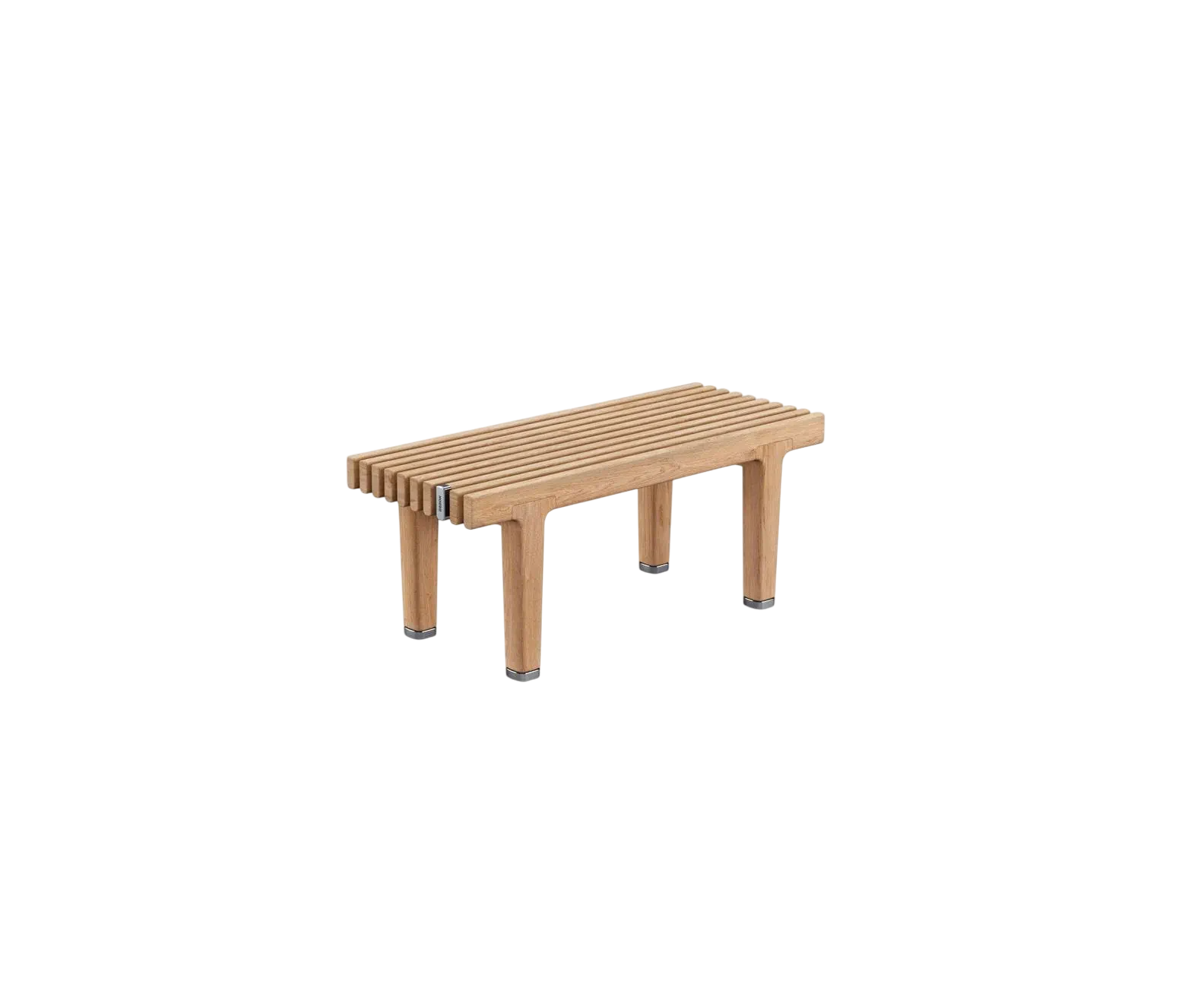 Luxury teak outdoor bench with cushions from Dedon’s Sealine collection – Casa Design Group