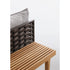 Luxury teak outdoor bench with cushions from Dedon’s Sealine collection – Casa Design Group