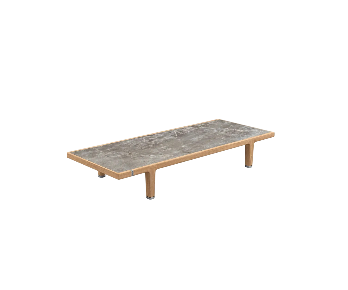 Contemporary teak coffee table from Dedon’s Sealine collection – Casa Design Group