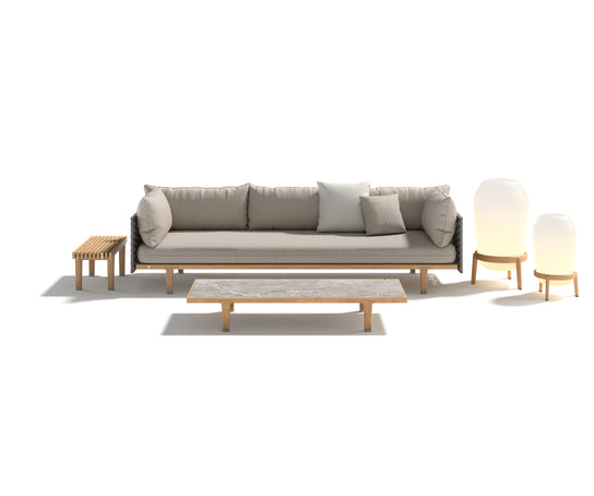 Contemporary teak coffee table from Dedon’s Sealine collection – Casa Design Group