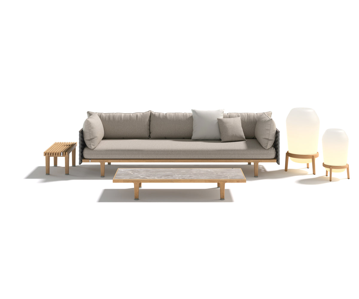 Contemporary teak coffee table from Dedon’s Sealine collection – Casa Design Group