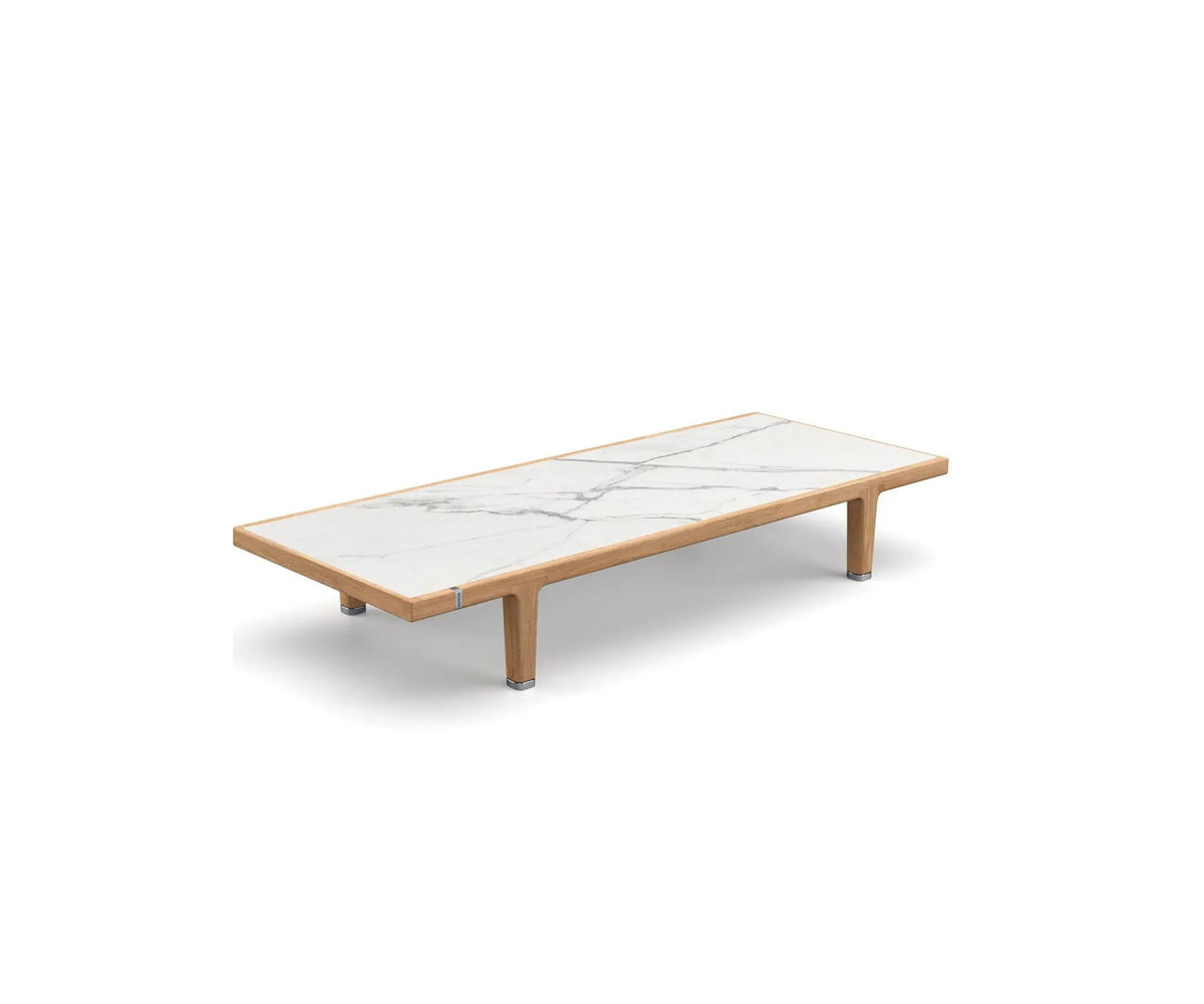 Contemporary teak coffee table from Dedon’s Sealine collection – Casa Design Group