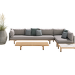 Dedon Sealine Sectional outdoor teak and fiber sofa with cushions – Casa Design Group