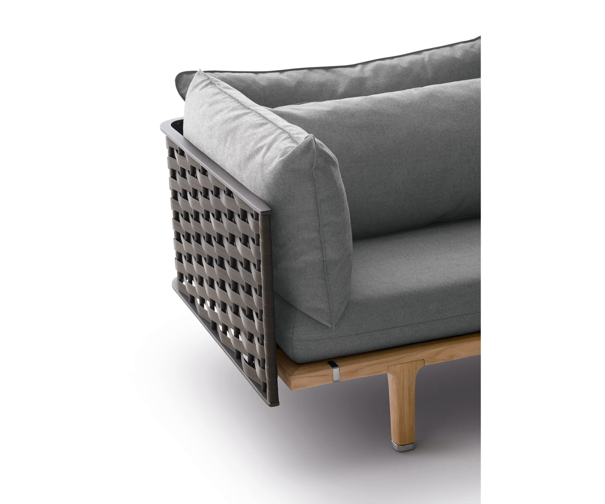 Luxury Sealine Sofa by Dedon with teak frame and fiber backrest – Casa Design Group