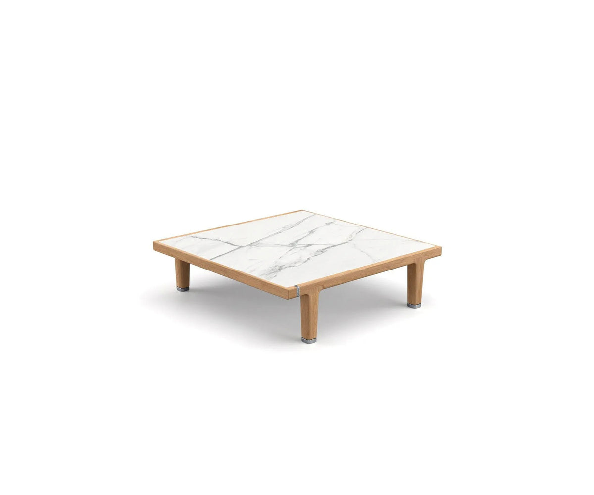 Luxury outdoor teak square coffee table by Dedon – Sealine collection, Casa Design Group
