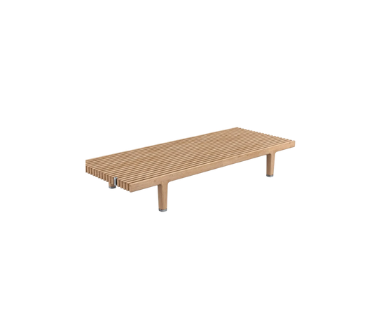 Contemporary outdoor teak coffee table by Dedon – Sealine collection at Casa Design Group