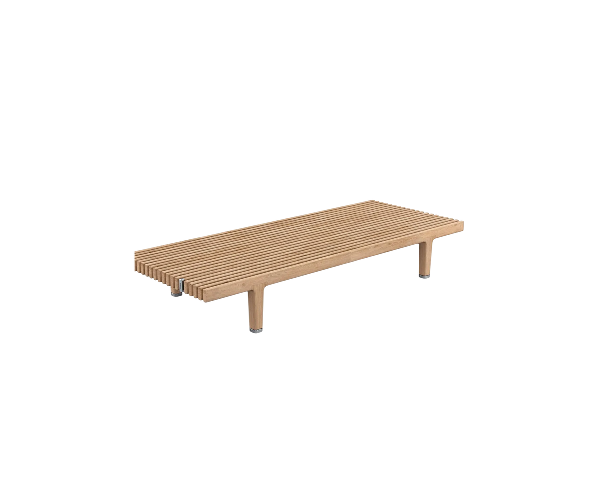 Contemporary outdoor teak coffee table by Dedon – Sealine collection at Casa Design Group