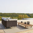 Contemporary outdoor teak coffee table by Dedon – Sealine collection at Casa Design Group