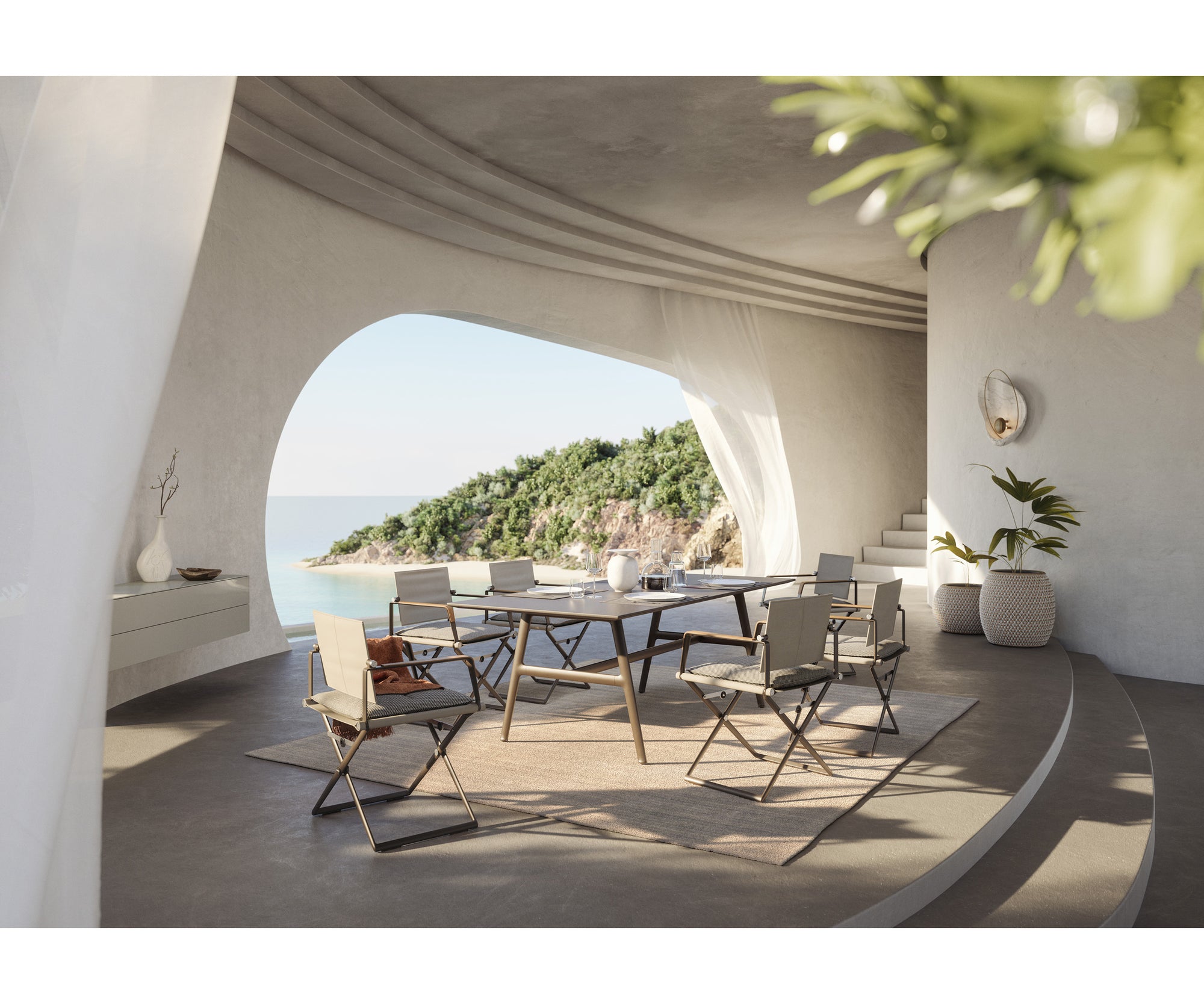 Luxury Seax Rectangular Dining Table by Dedon with teak top – Casa Design Group