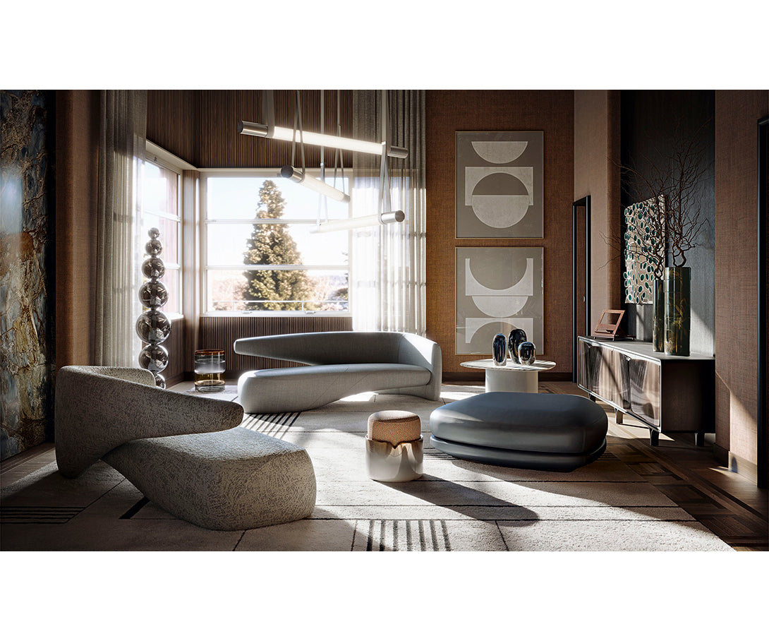 Seidon Sofa by Giorgetti sculptural two-seater sofa with contemporary Italian design | Casa Design Group