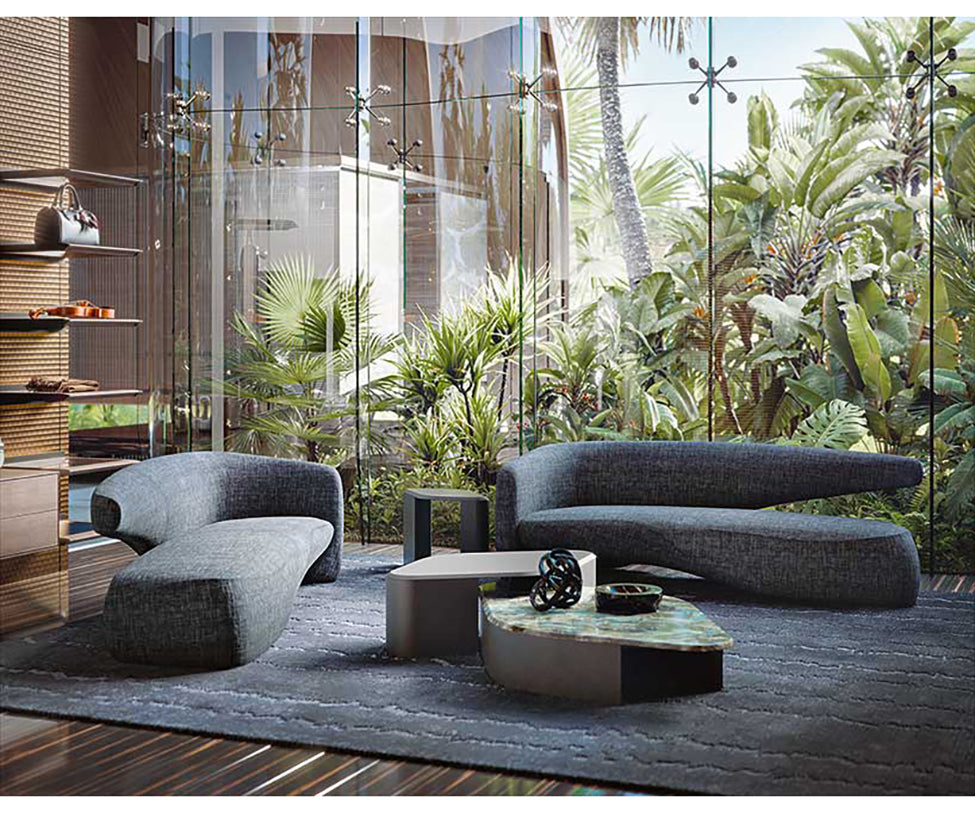 Seidon Sofa by Giorgetti sculptural two-seater sofa with contemporary Italian design | Casa Design Group