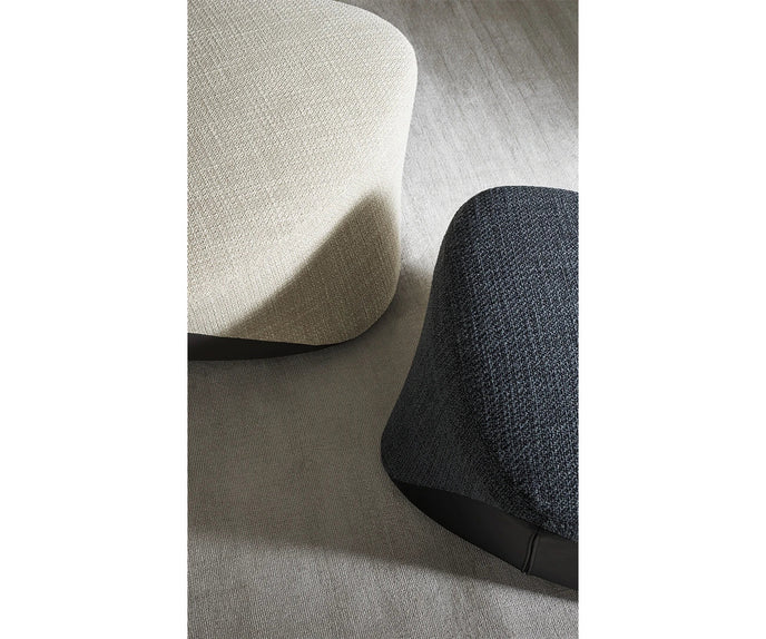 Seki organic upholstered pouf by Bonaldo with sculptural design in fabric or leather | Casa Design Group