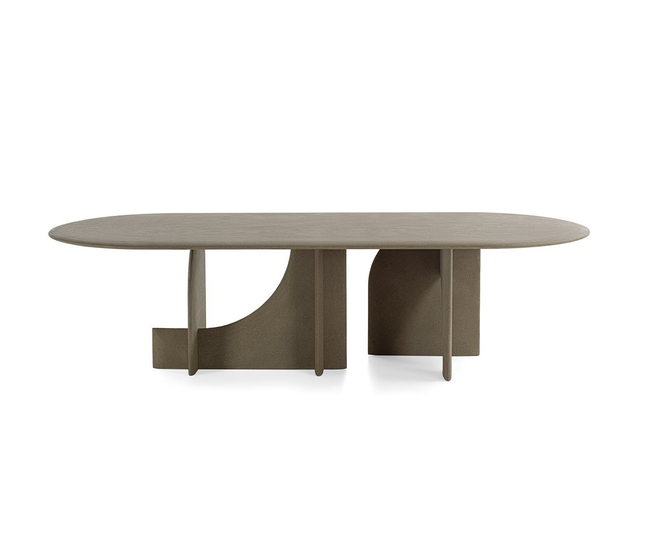Selce T Table floor sample by Gallotti&Radice featuring a handcrafted Bruciato natural stone powder top – Casa Design Group