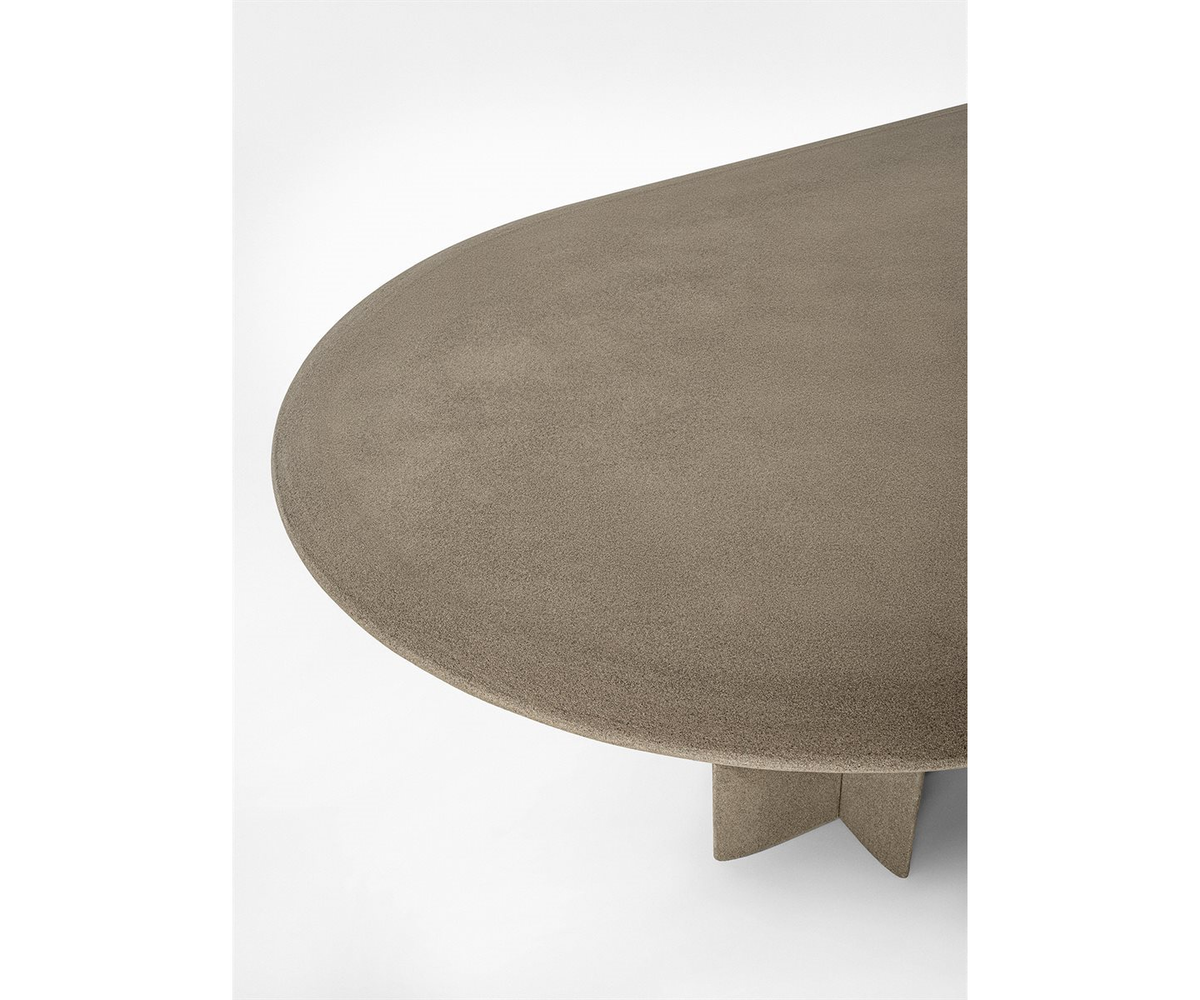 Selce T Table floor sample by Gallotti&Radice featuring a handcrafted Bruciato natural stone powder top – Casa Design Group