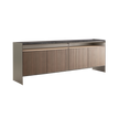 Self Blade Modular Storage System with suspended cabinets, slim aluminum panels and customizable glass or marble finishes by Rimadesio | Casa Design Group