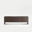 Self Blade Modular Storage System with suspended cabinets, slim aluminum panels and customizable glass or marble finishes by Rimadesio | Casa Design Group